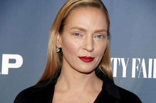 Uma Thurman attends NBC's "The Slap" miniseries premiere party at the New Museum on Monday, Feb. 9, 2015, in New York. (Photo by Andy Kropa/Invision/AP)